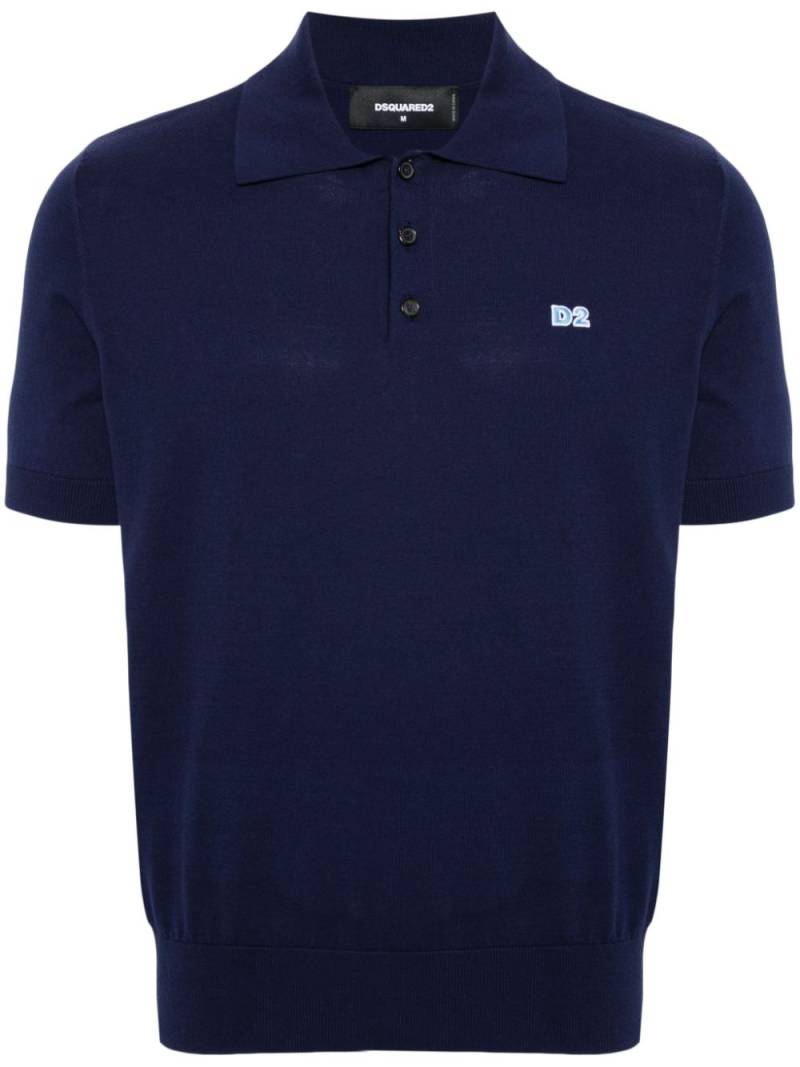 DSQUARED2 logo-embroidered cotton polo shirt - Blue von DSQUARED2