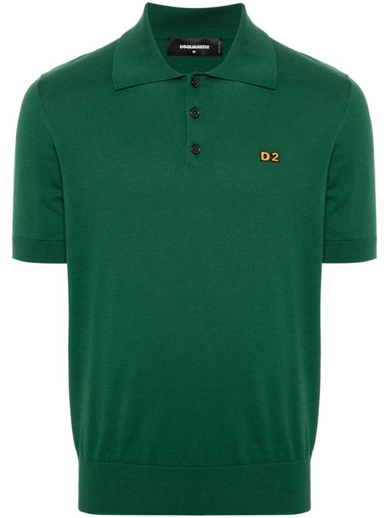 DSQUARED2 logo-embroidered cotton polo shirt - Green von DSQUARED2