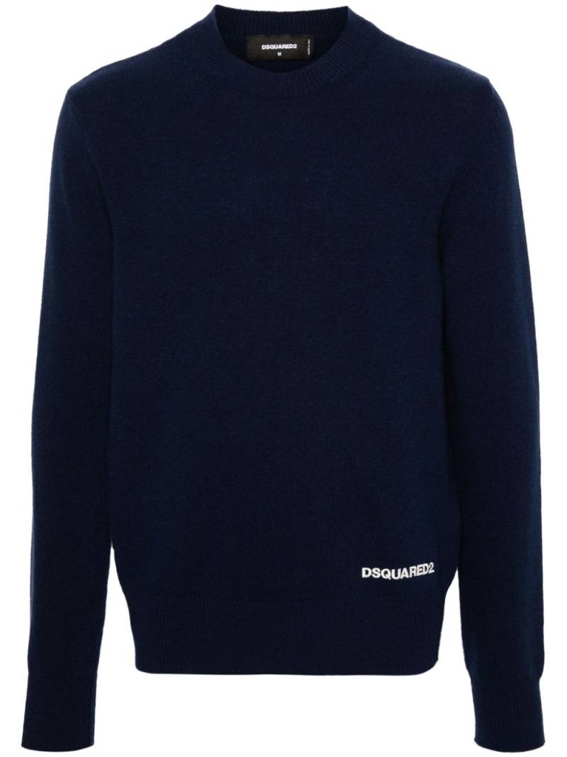 DSQUARED2 logo-embroidered jumper - Blue von DSQUARED2