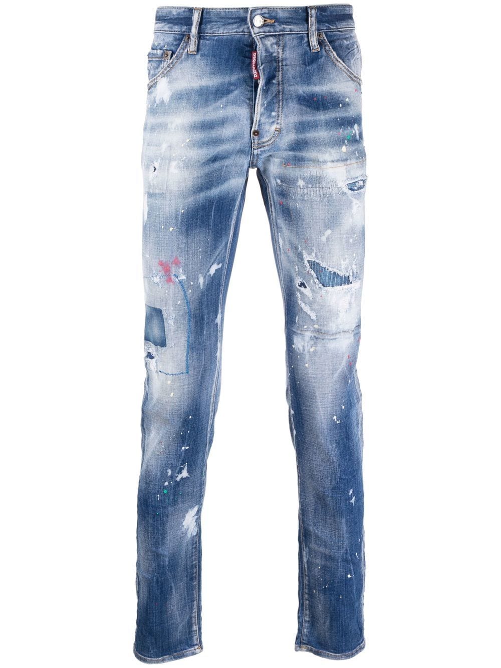 DSQUARED2 logo-embroidered slim-cut jeans - Blue von DSQUARED2