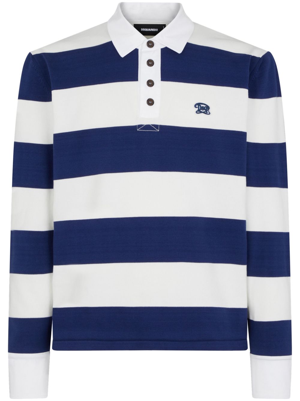 DSQUARED2 logo-embroidered striped polo shirt - Blue von DSQUARED2