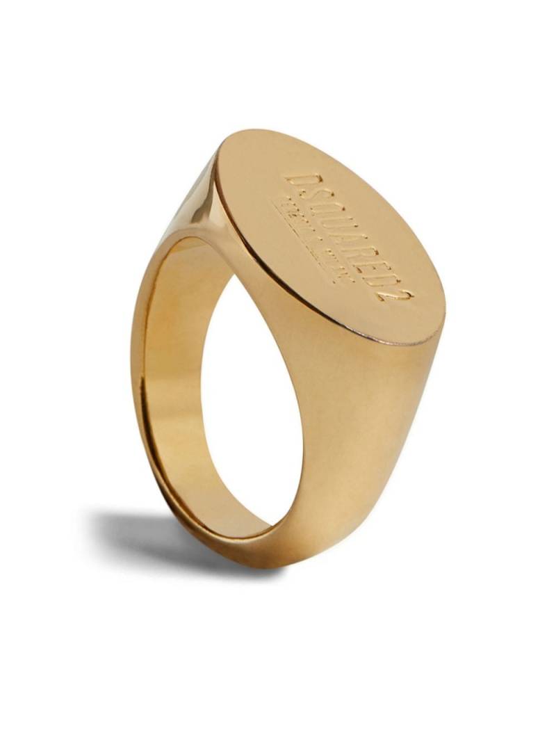 DSQUARED2 logo-engraved burnished-finish ring - Gold von DSQUARED2