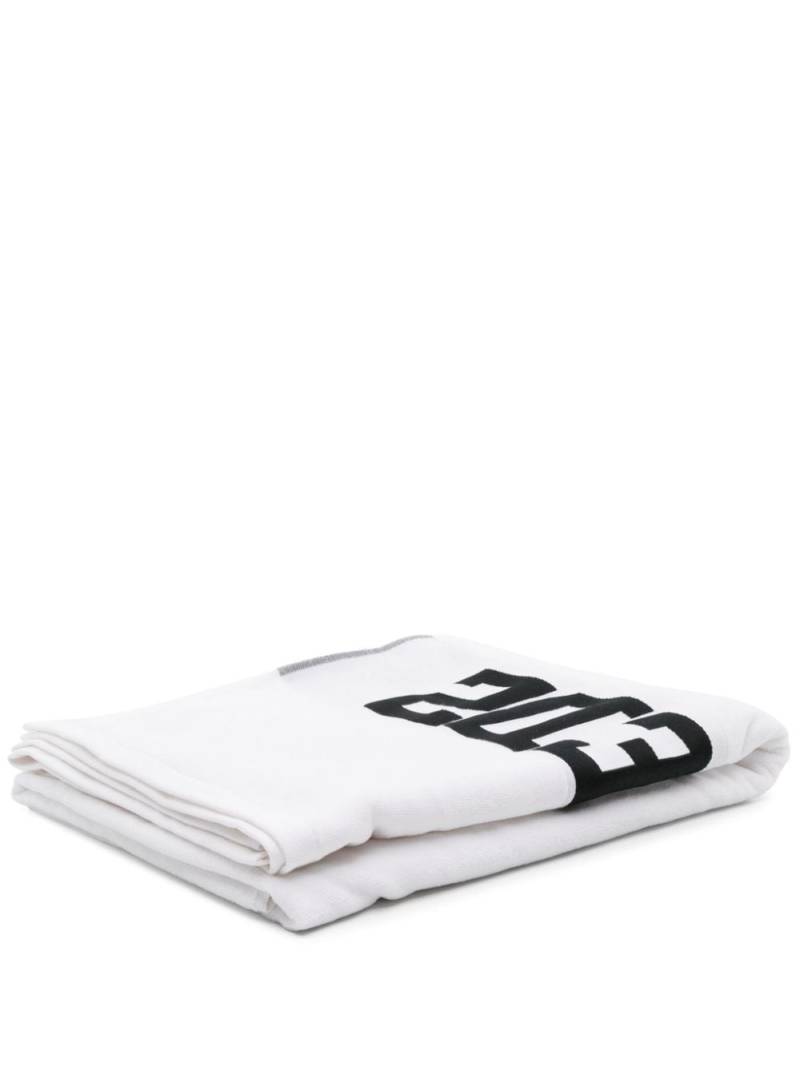 DSQUARED2 logo-jacquard cotton beach towel - White von DSQUARED2