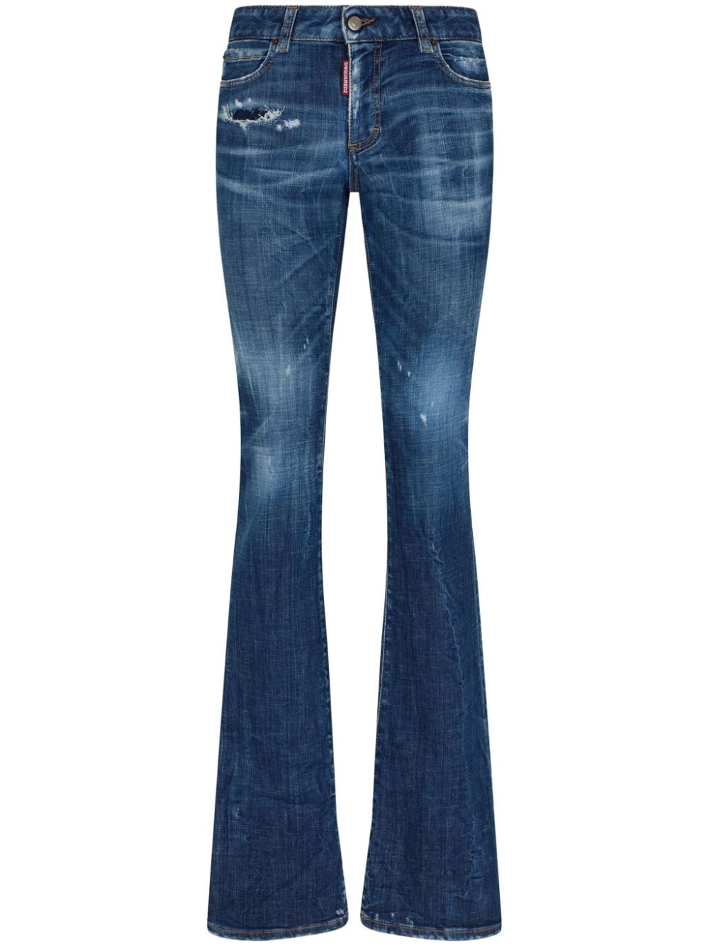 DSQUARED2 logo-patch cotton-blend bootcut jeans - Blue von DSQUARED2