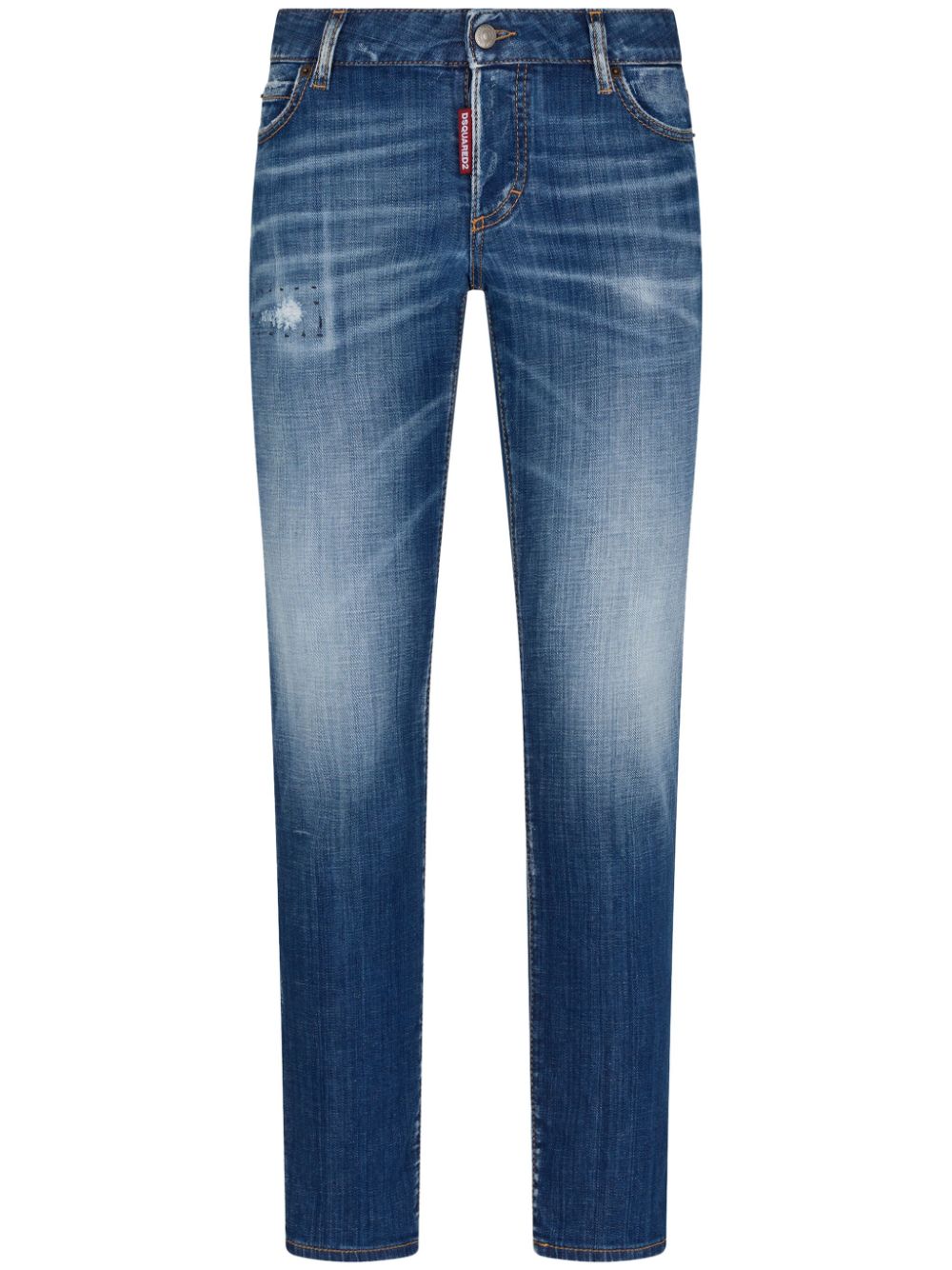 DSQUARED2 logo-patch cotton-blend tapered jeans - Blue von DSQUARED2