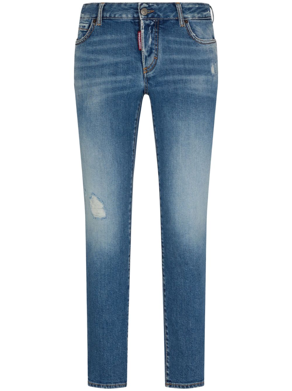 DSQUARED2 logo-patch cotton-blend tapered jeans - Blue von DSQUARED2