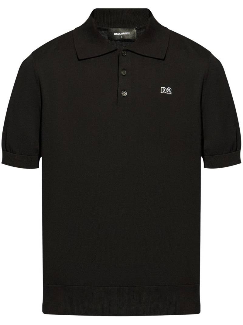 DSQUARED2 logo patch polo shirt - Black von DSQUARED2