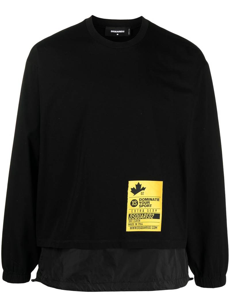 DSQUARED2 logo-patch removable-panel sweatshirt - Black von DSQUARED2