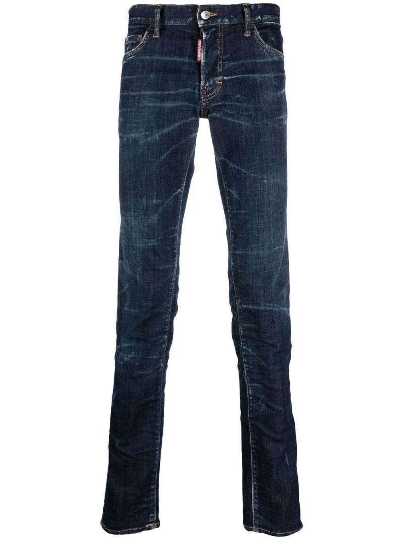 DSQUARED2 logo-patch skinny-cut jeans - Blue von DSQUARED2