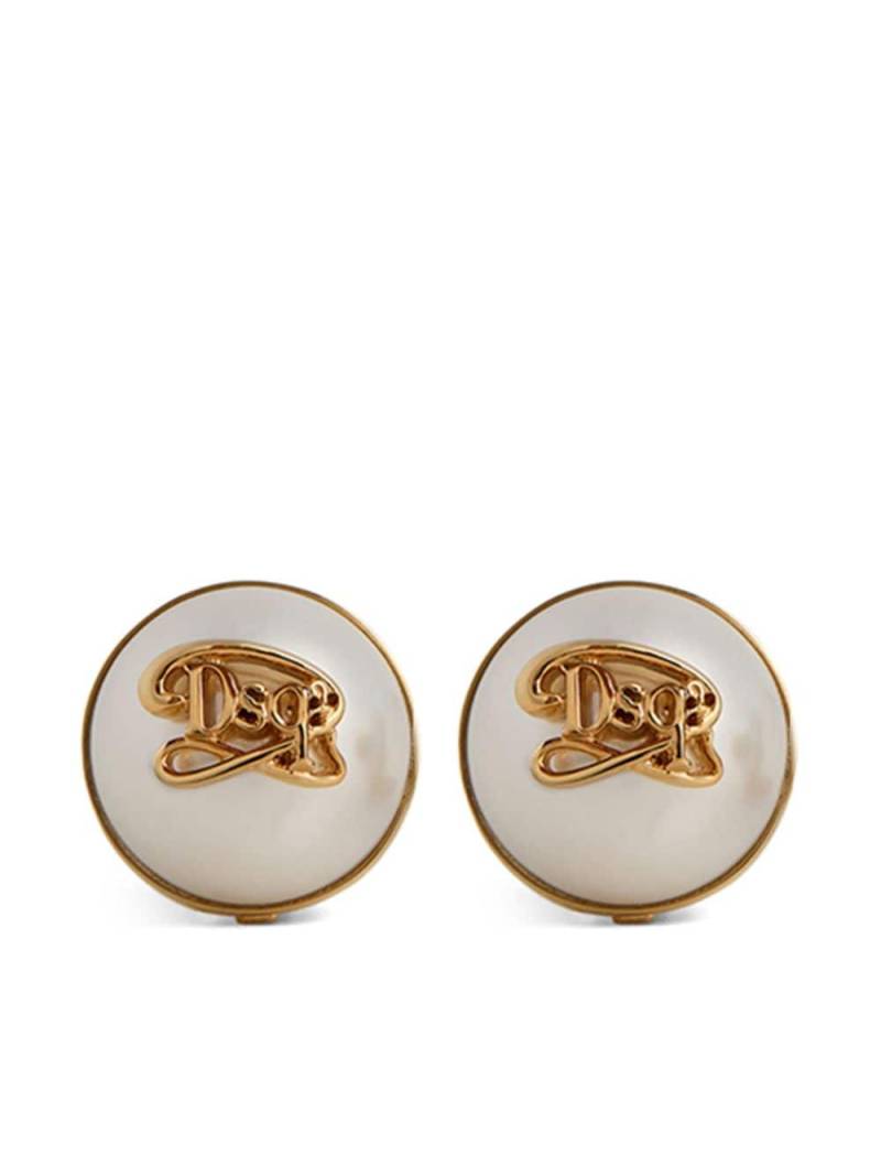 DSQUARED2 logo-plaque circular-design earrings - Gold von DSQUARED2