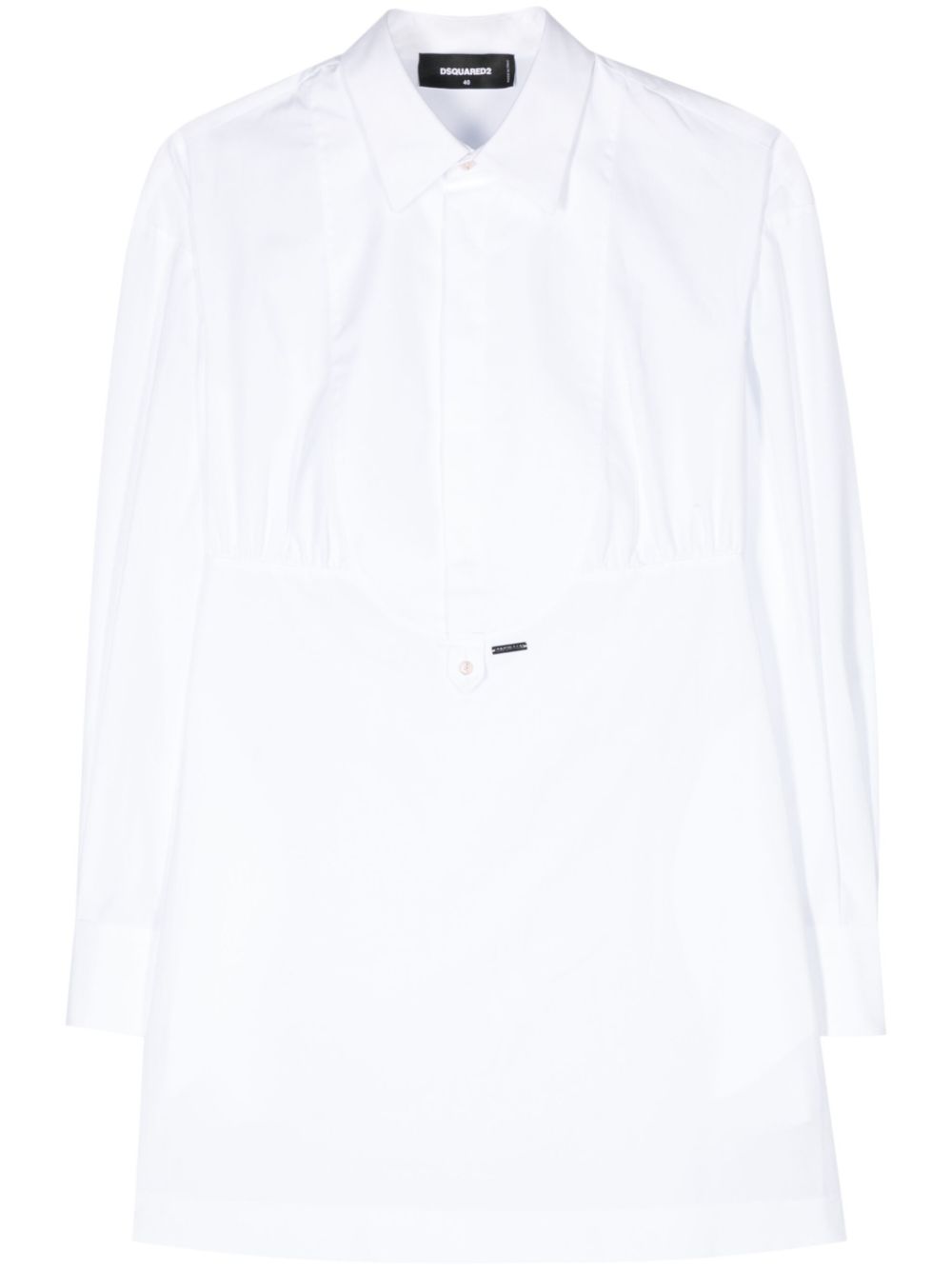 DSQUARED2 logo-plaque cotton shirt dress - White von DSQUARED2