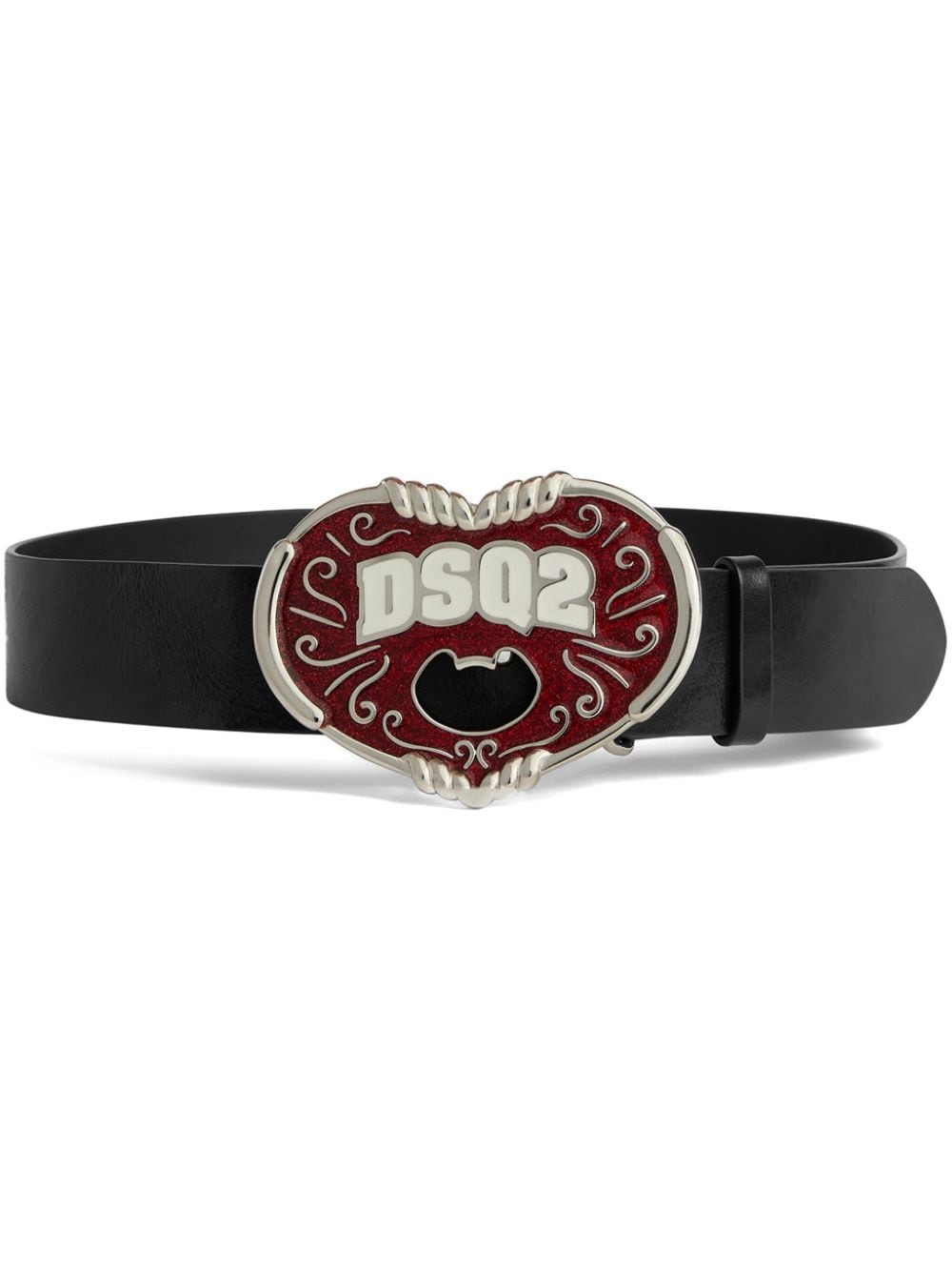 DSQUARED2 logo-plaque leather belt - Black von DSQUARED2