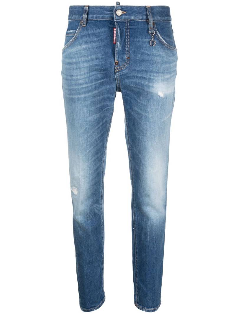 DSQUARED2 logo-plaque tapered jeans - Blue von DSQUARED2