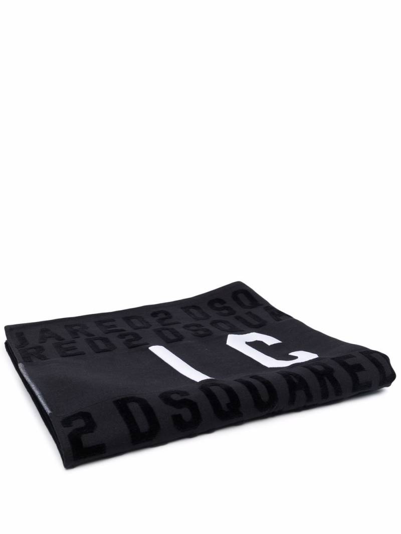 DSQUARED2 logo-print bath towel - Black von DSQUARED2