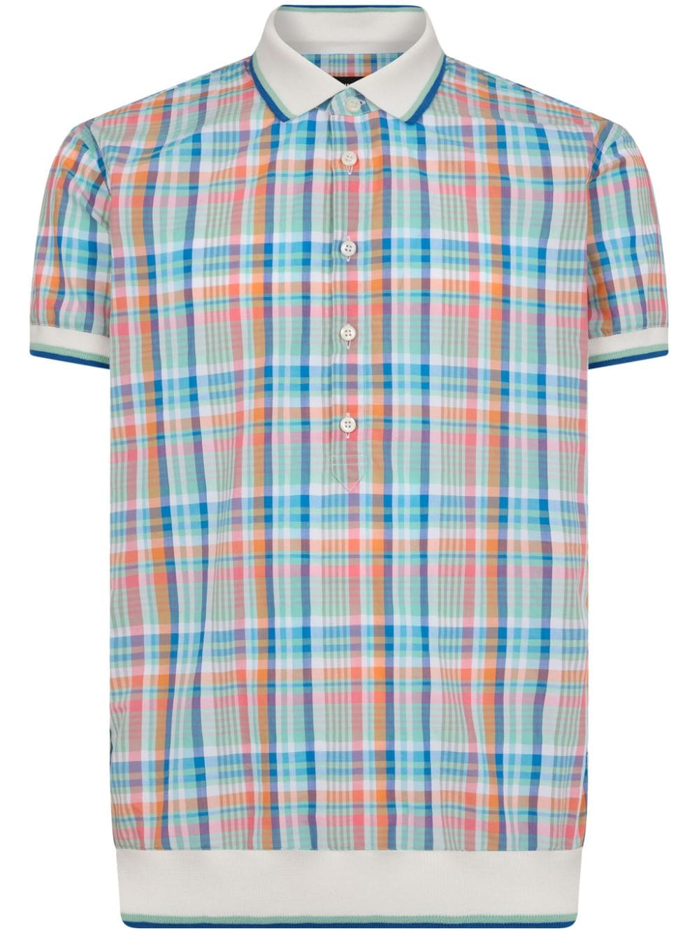 DSQUARED2 logo-print checked polo shirt - Blue von DSQUARED2