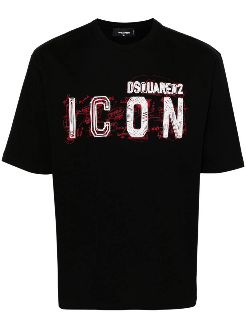 DSQUARED2 logo-print cotton T-shirt - Black von DSQUARED2