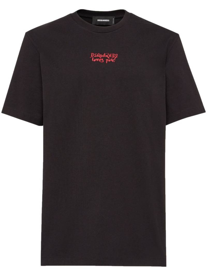 DSQUARED2 logo-print cotton T-shirt - Black von DSQUARED2