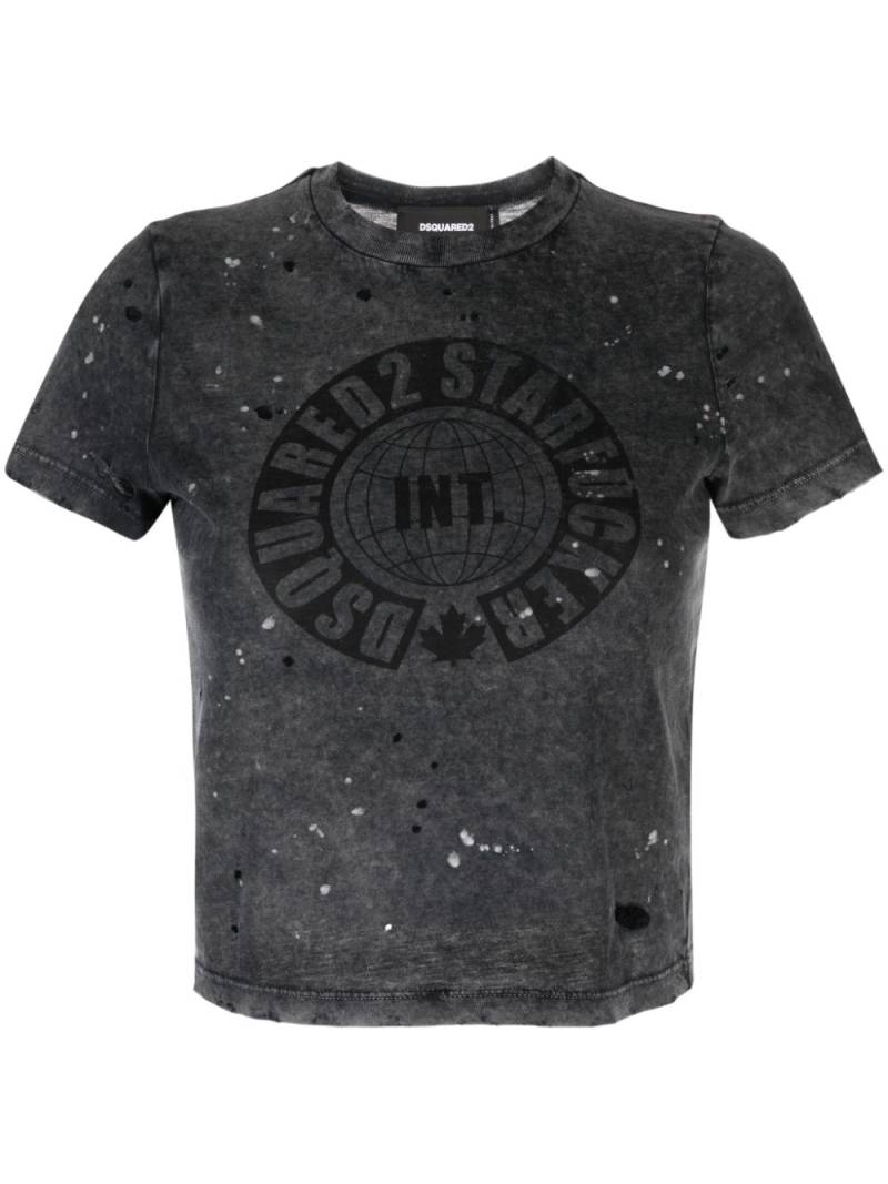 DSQUARED2 logo-print cotton T-shirt - Black von DSQUARED2