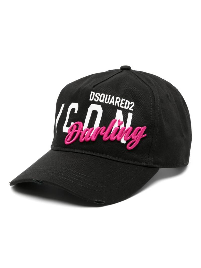 DSQUARED2 logo-print cotton baseball cap - Black von DSQUARED2