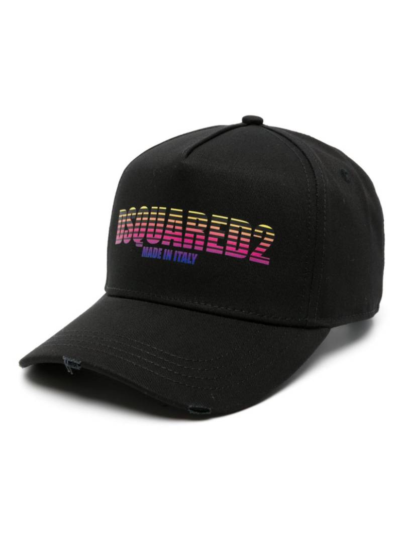 DSQUARED2 logo-print cotton baseball cap - Black von DSQUARED2