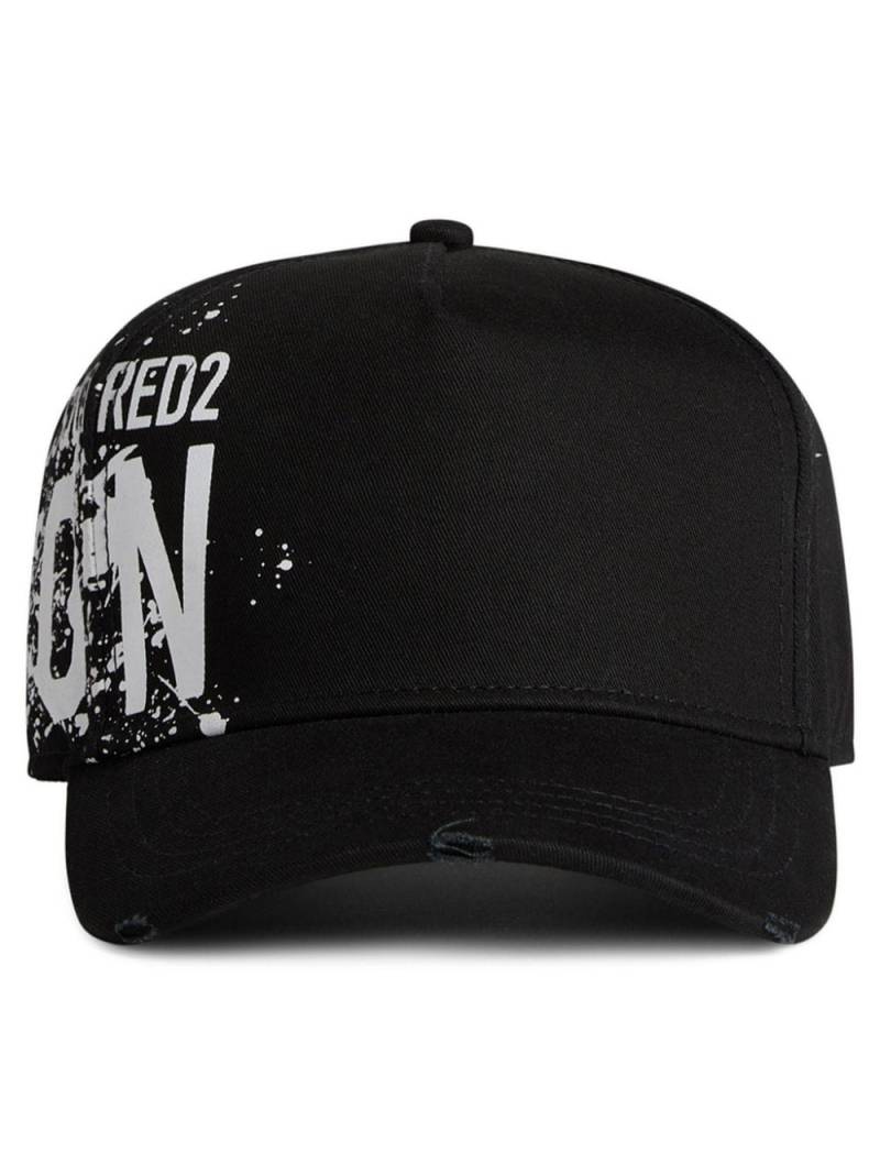 DSQUARED2 logo-print cotton cap - Black von DSQUARED2