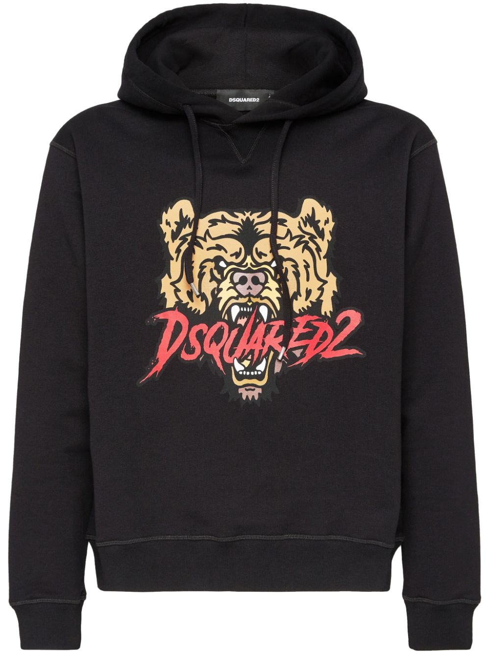 DSQUARED2 logo-print cotton hoodie - Black von DSQUARED2