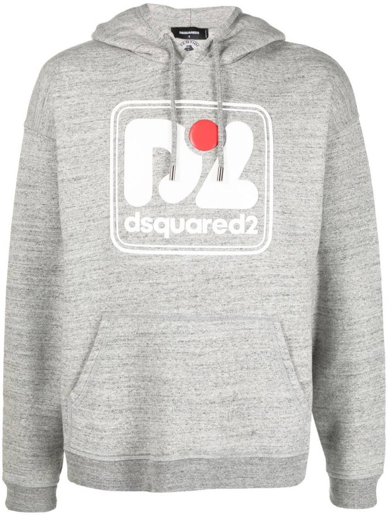 DSQUARED2 logo-print cotton hoodie - Grey von DSQUARED2