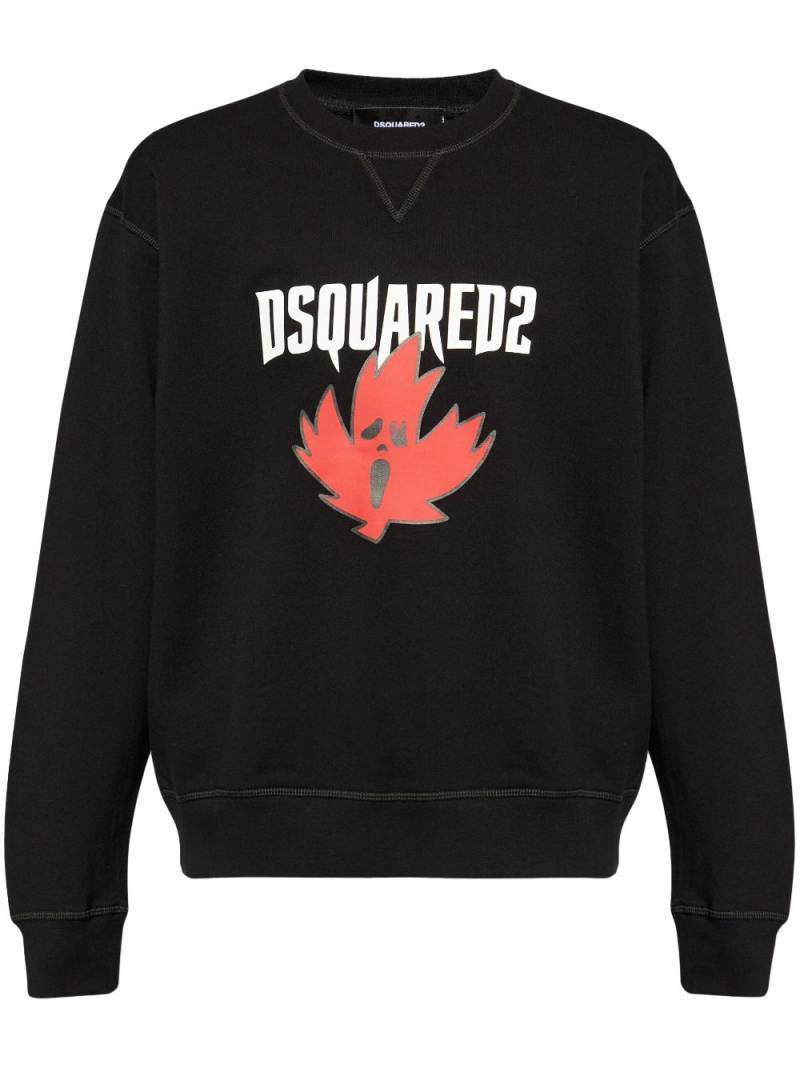 DSQUARED2 logo-print cotton sweatshirt - Black von DSQUARED2