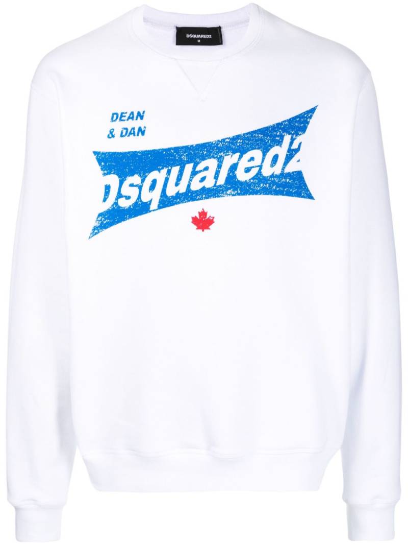 DSQUARED2 logo-print cotton sweatshirt - White von DSQUARED2