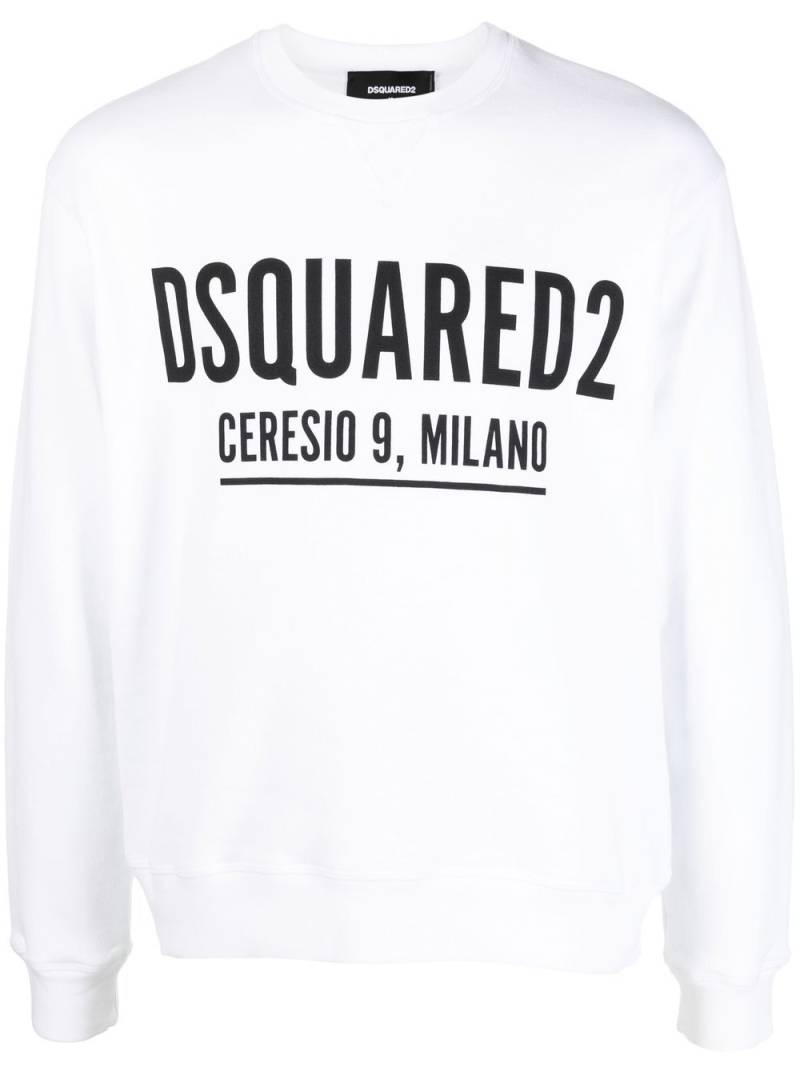 DSQUARED2 logo-print cotton sweatshirt - White von DSQUARED2