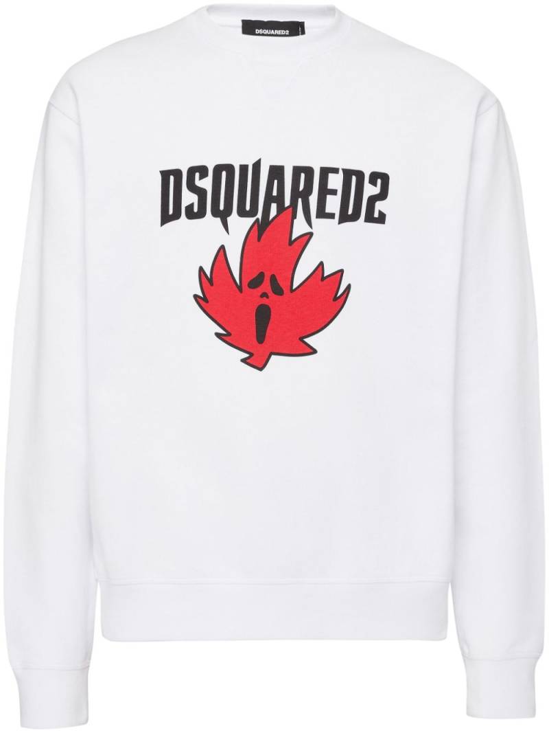 DSQUARED2 logo-print cotton sweatshirt - White von DSQUARED2