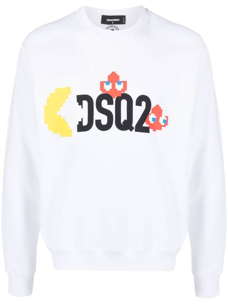 DSQUARED2 logo-print cotton sweatshirt - White von DSQUARED2