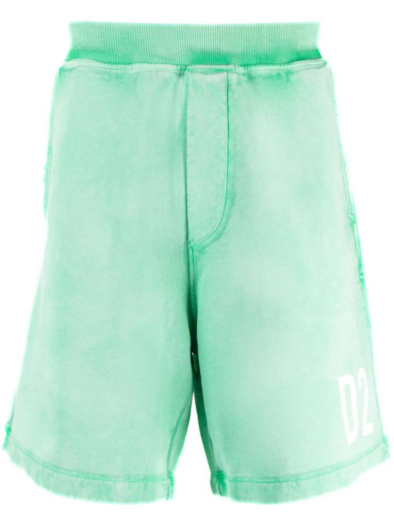 DSQUARED2 logo-print cotton track shorts - Green von DSQUARED2