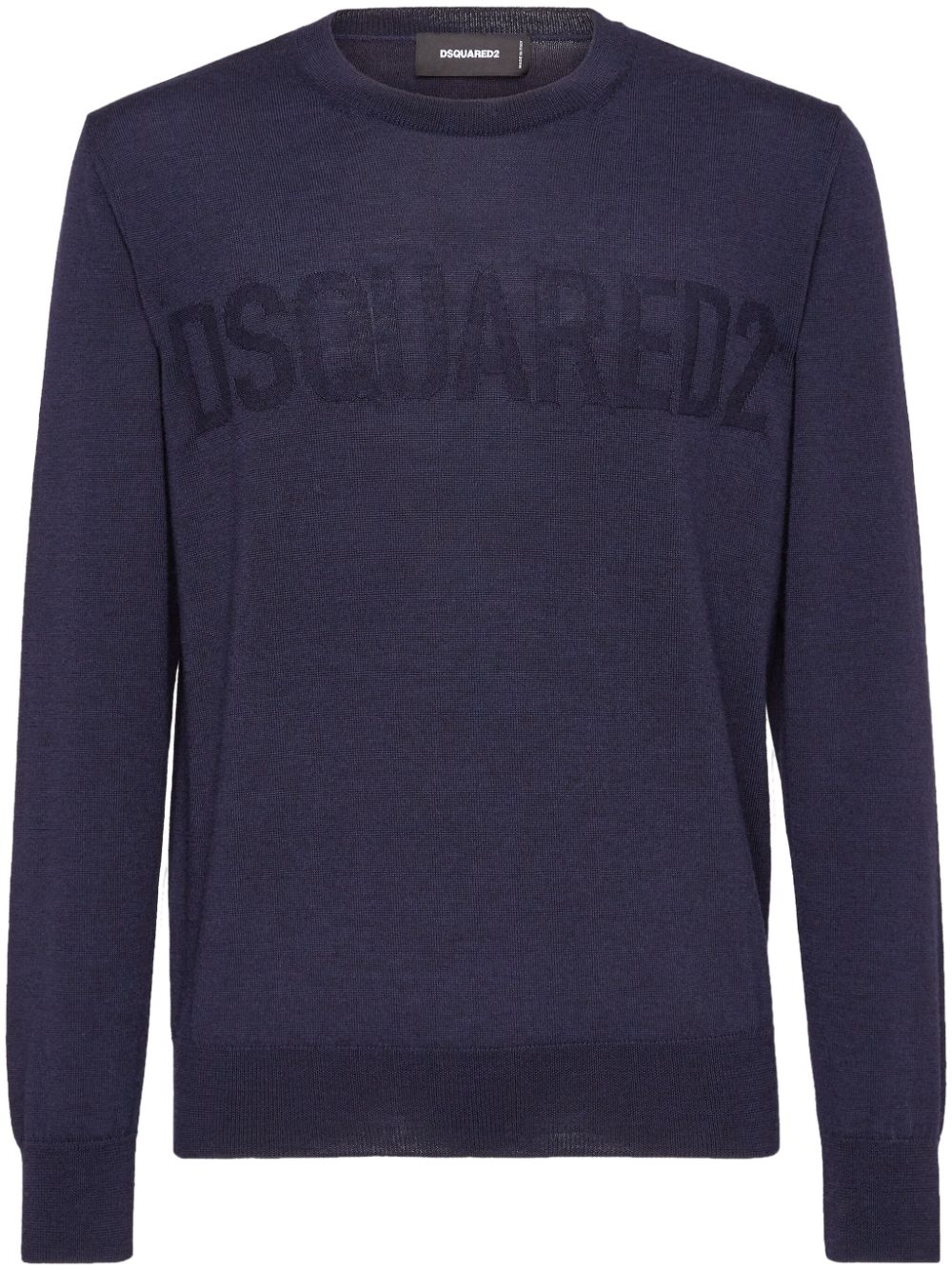 DSQUARED2 logo-print crew-neck jumper - Blue von DSQUARED2