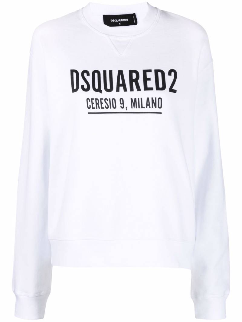 DSQUARED2 logo print crew neck sweatshirt - White von DSQUARED2