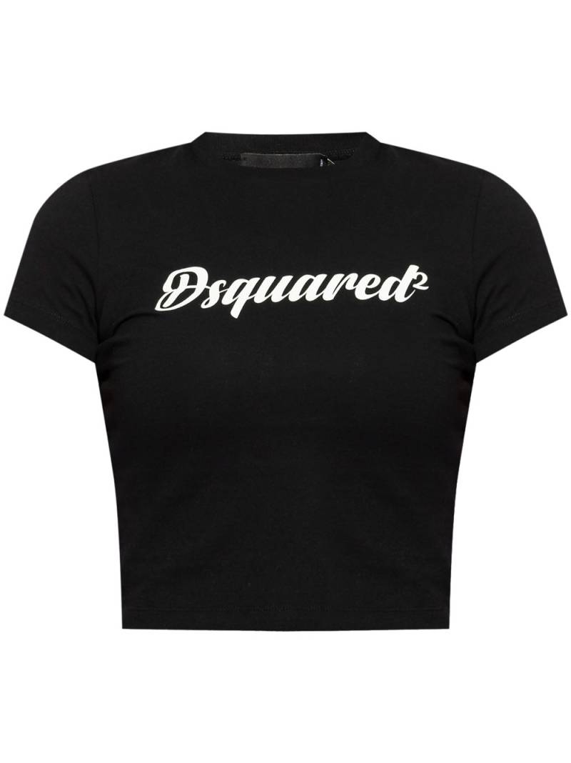 DSQUARED2 logo-print cropped T-shirt - Black von DSQUARED2