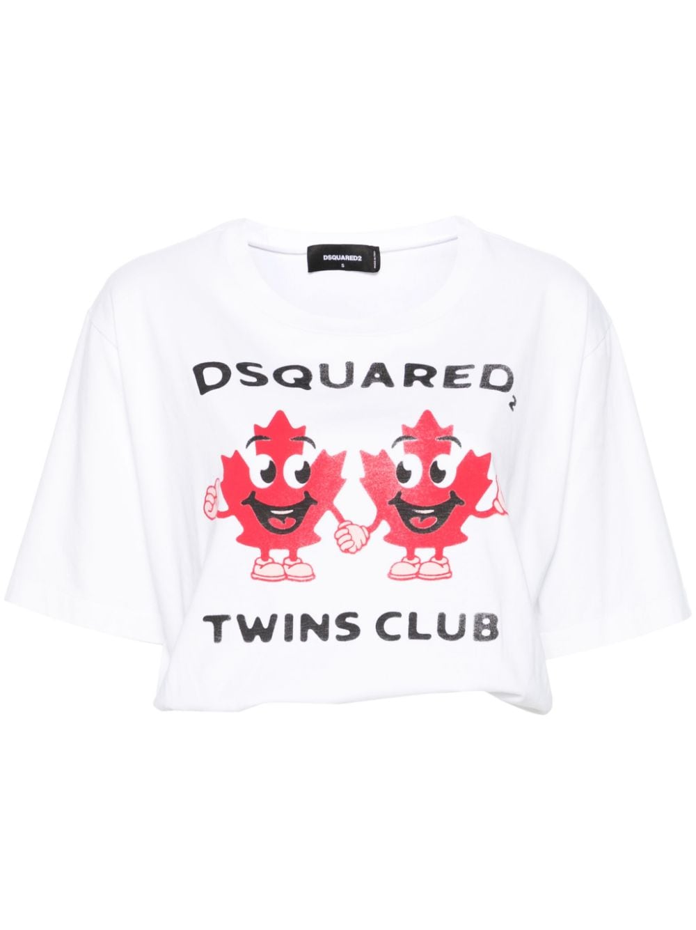 DSQUARED2 logo-print cropped T-shirt - White von DSQUARED2