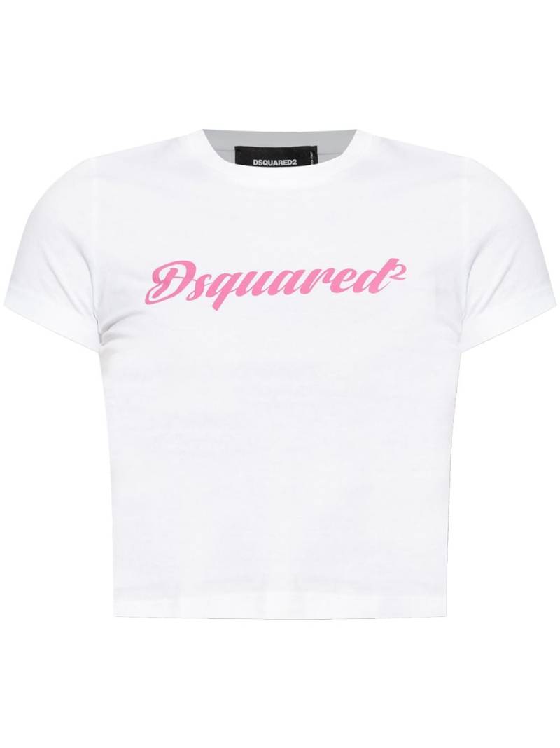 DSQUARED2 logo-print cropped T-shirt - White von DSQUARED2