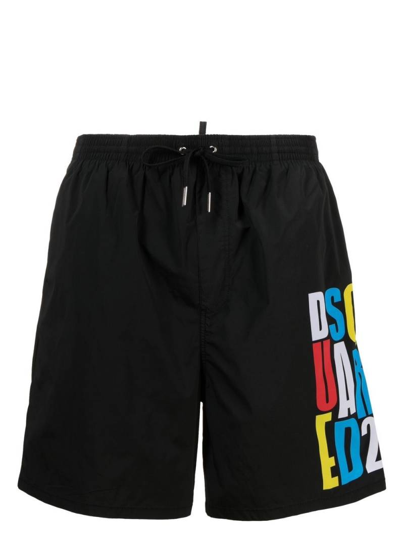 DSQUARED2 logo print drawstring swim shorts - Black von DSQUARED2