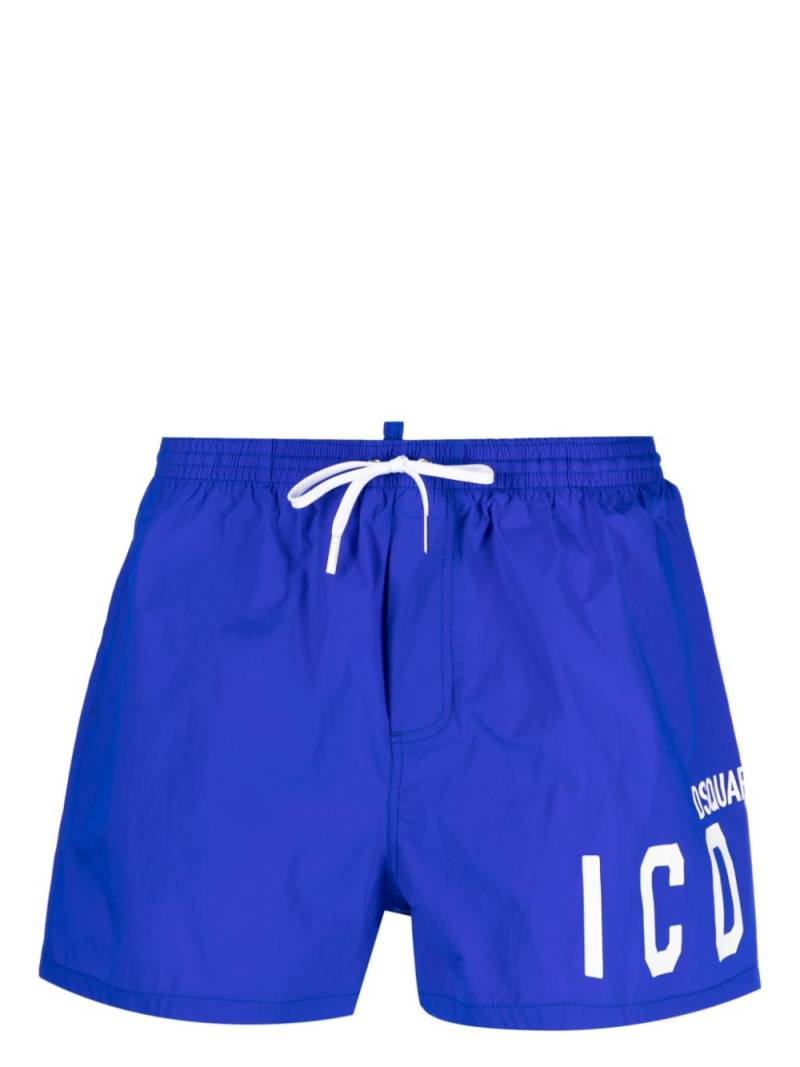 DSQUARED2 logo-print drawstring-waist swim shorts - Blue von DSQUARED2