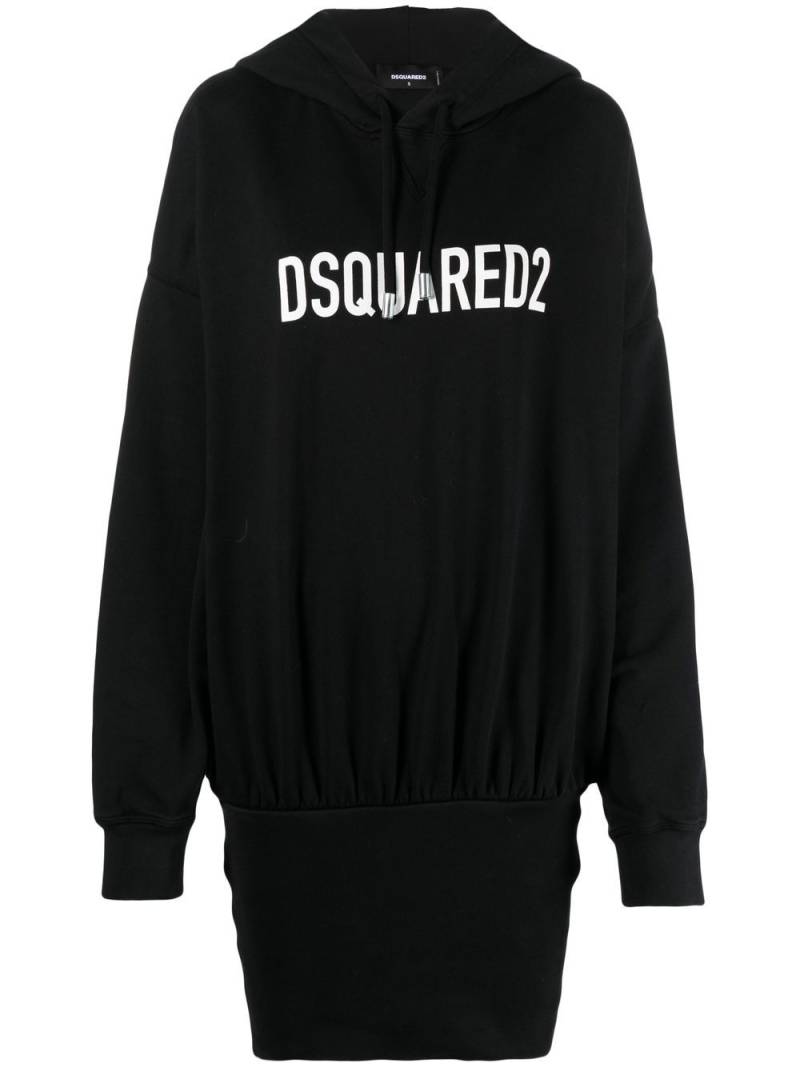 DSQUARED2 logo print hooded dress - Black von DSQUARED2