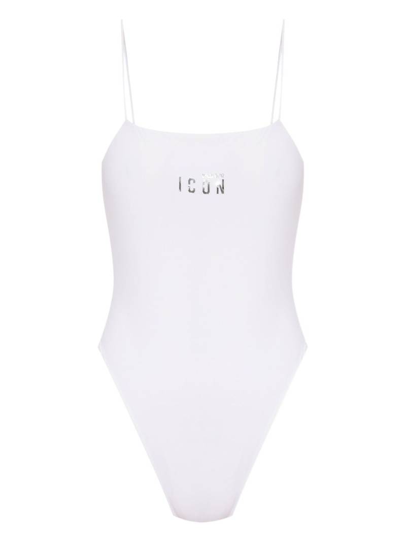 DSQUARED2 logo-print open-back swimsuit - White von DSQUARED2