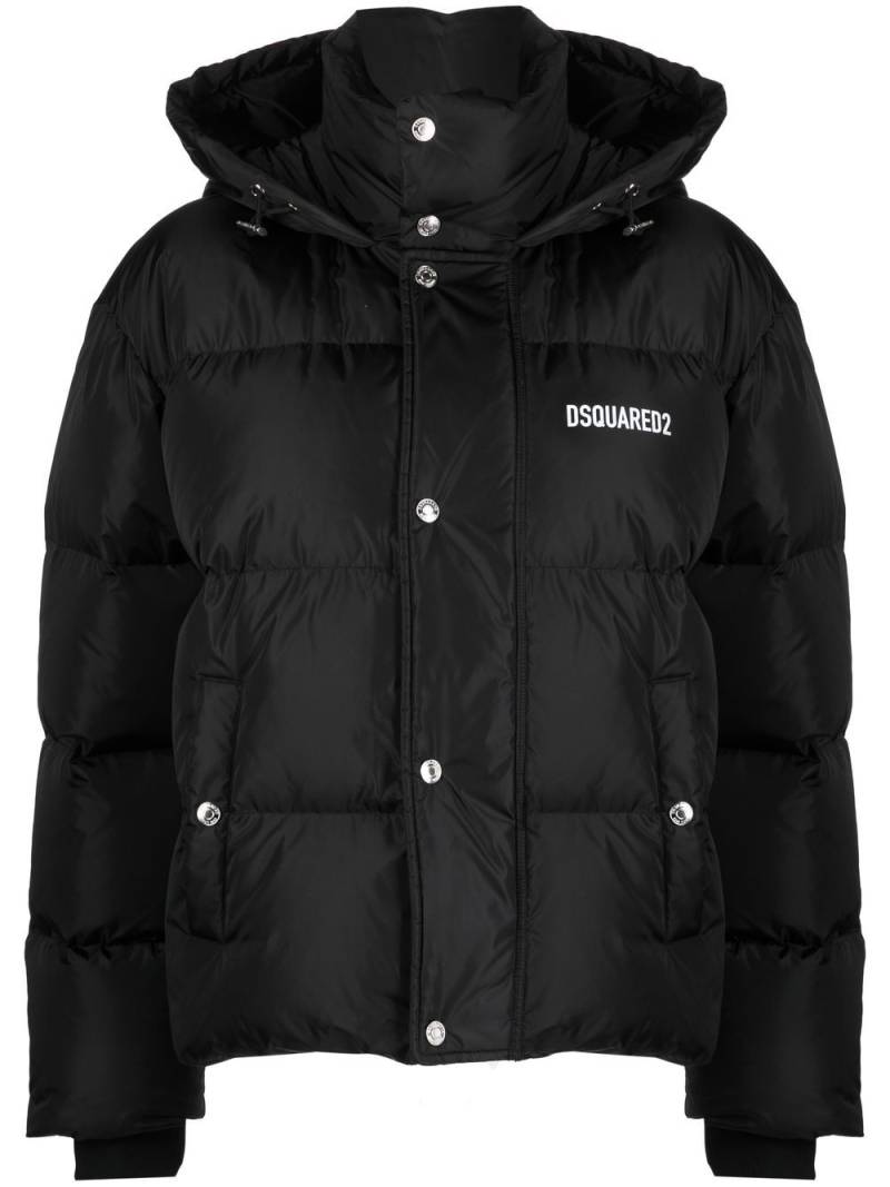 DSQUARED2 logo print padded puffer jacket - Black von DSQUARED2