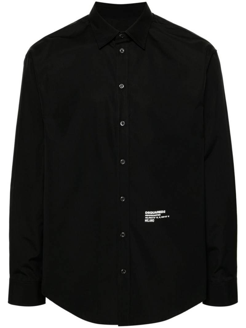 DSQUARED2 logo print poplin shirt - Black von DSQUARED2