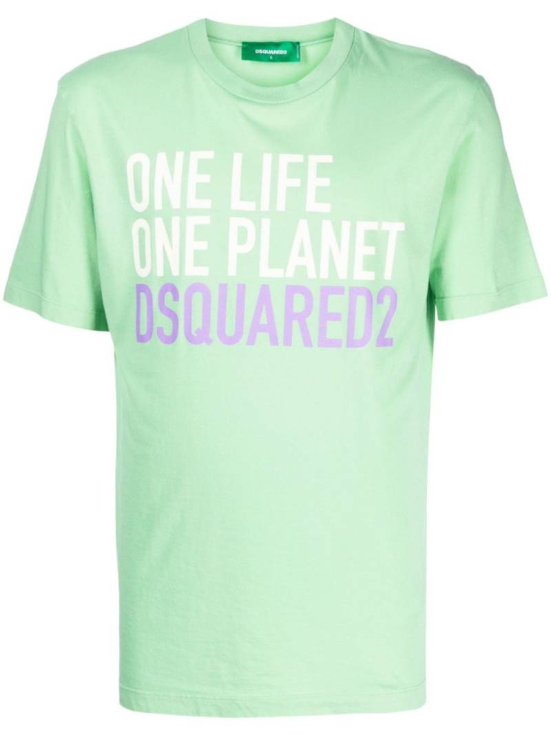 DSQUARED2 logo-print round-neck T-shirt - Green von DSQUARED2