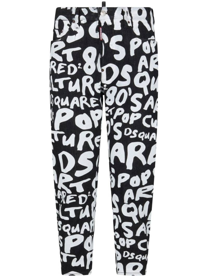 DSQUARED2 logo-print slim-leg jeans - Black von DSQUARED2