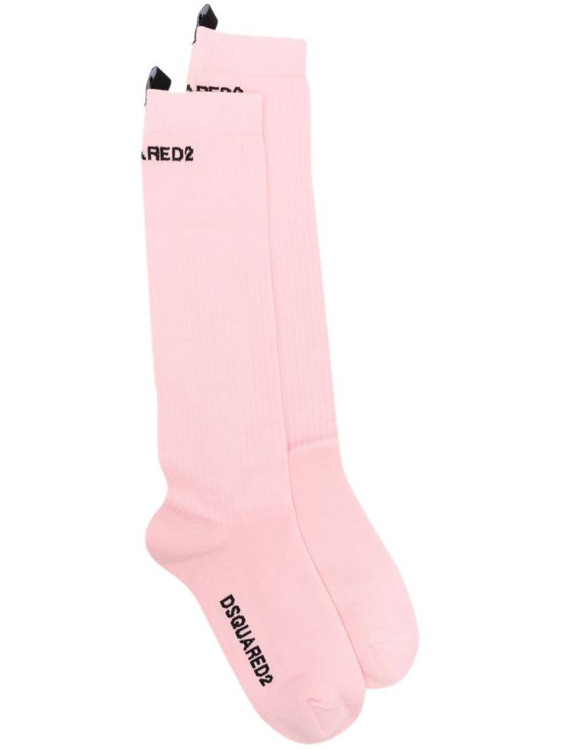 DSQUARED2 logo-print socks - Pink von DSQUARED2