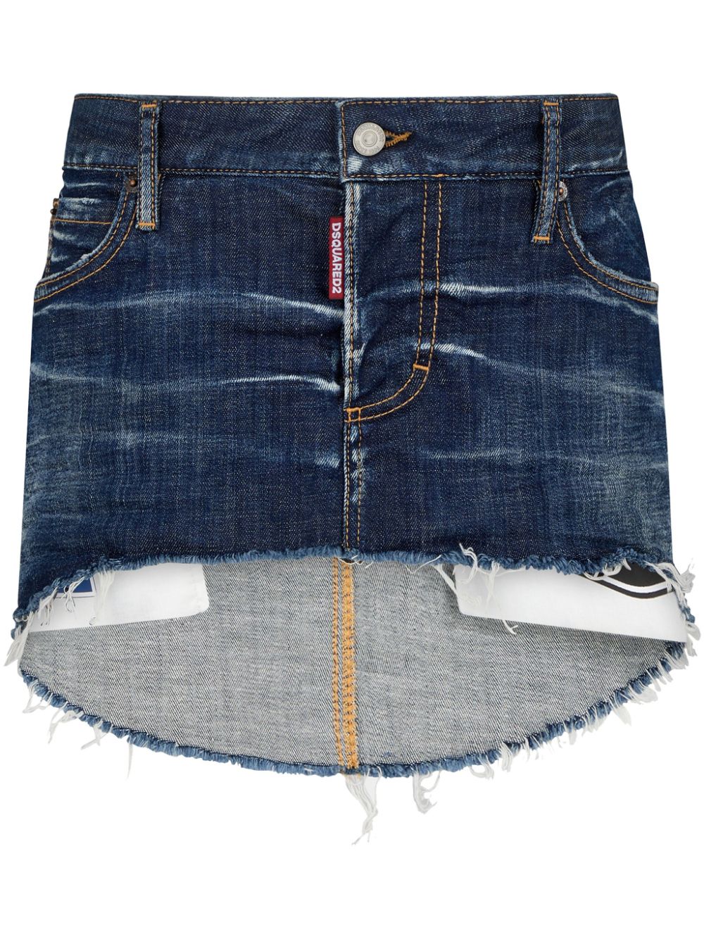 DSQUARED2 logo-tag denim skirt - Blue von DSQUARED2