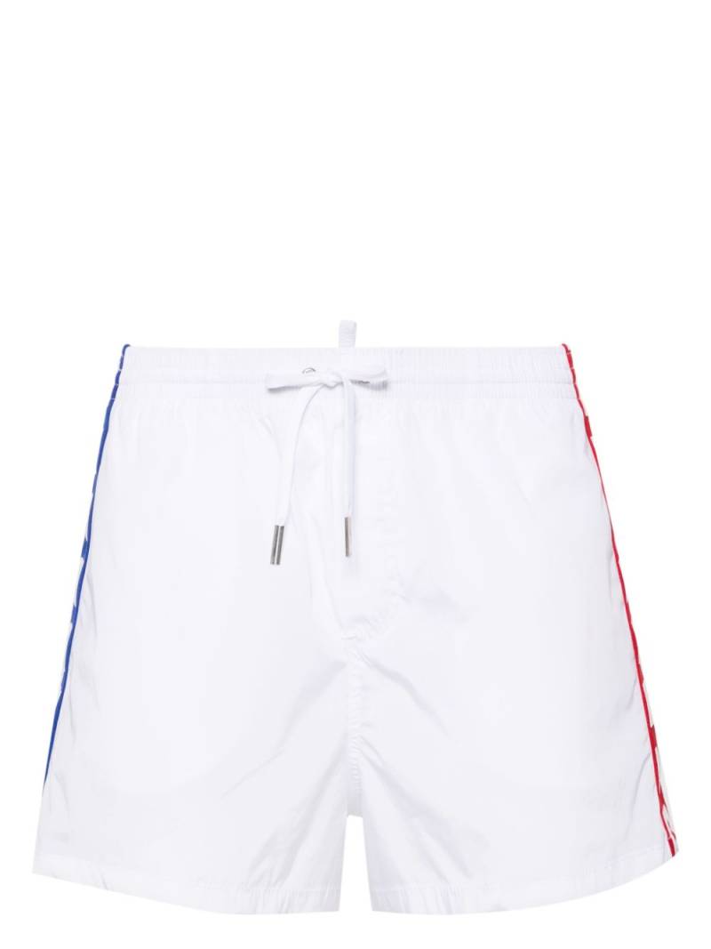 DSQUARED2 logo-tape drawstring swim shorts - White von DSQUARED2