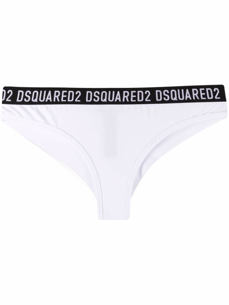 DSQUARED2 logo-waist cotton briefs - White von DSQUARED2